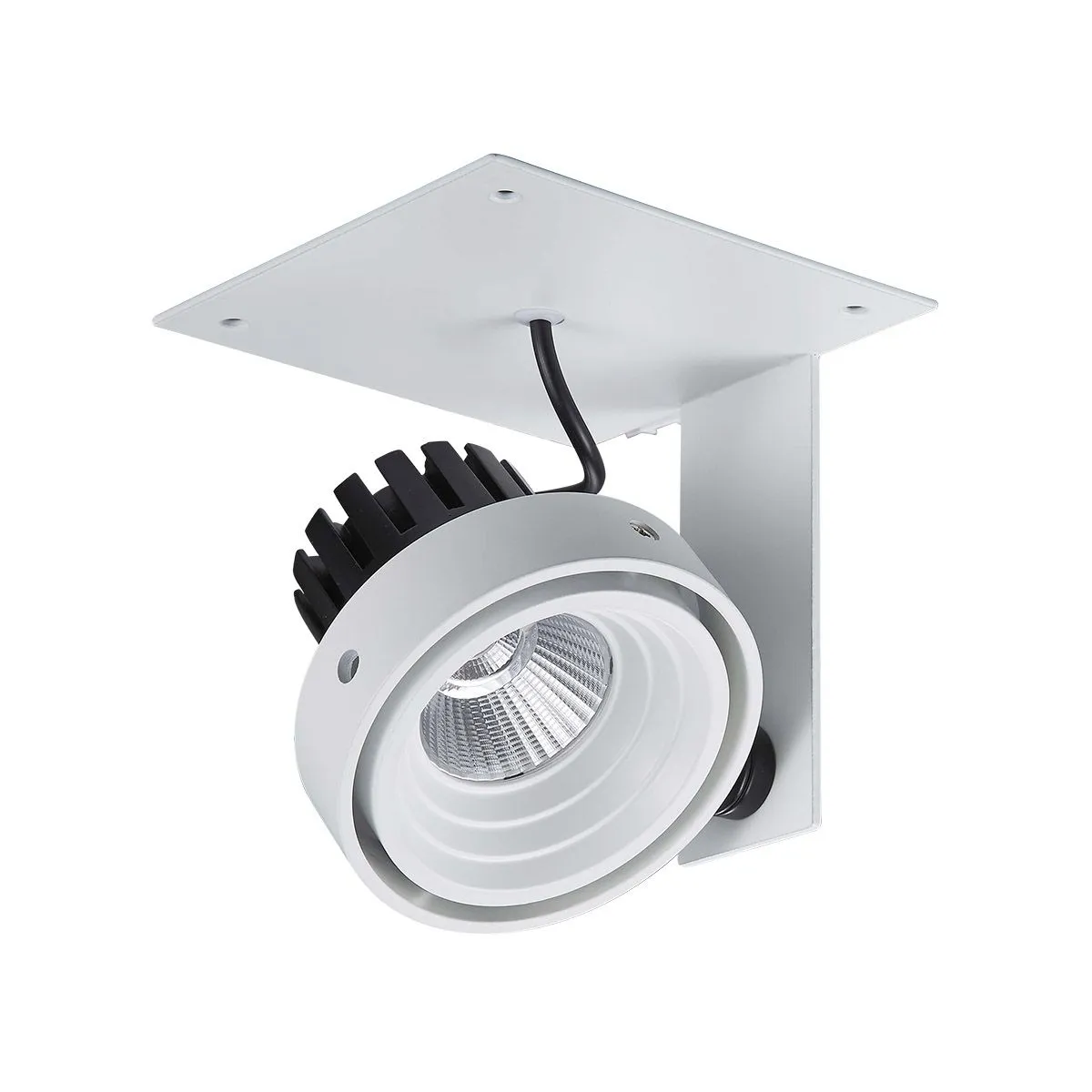 Patrizio Single, nowoczesna wpuszczana lampa sufitowa, biało czarna, LED, 3000K, GL7118-1/1X12W 3000